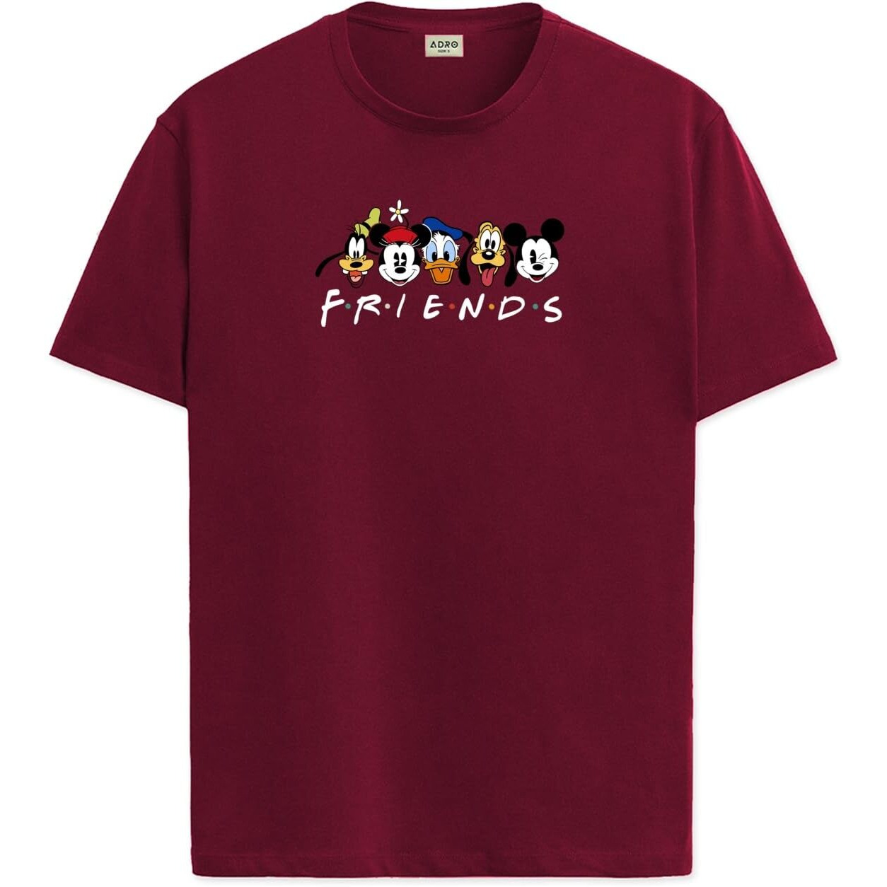 Adro T Shirts For Boys & Girls | Friends Printed T-Shirt | Ages 3-14 | 100% Cotton Round Neck Tshirt For Boys |Krn-L2-Friend-Mr-5-6Y Maroon