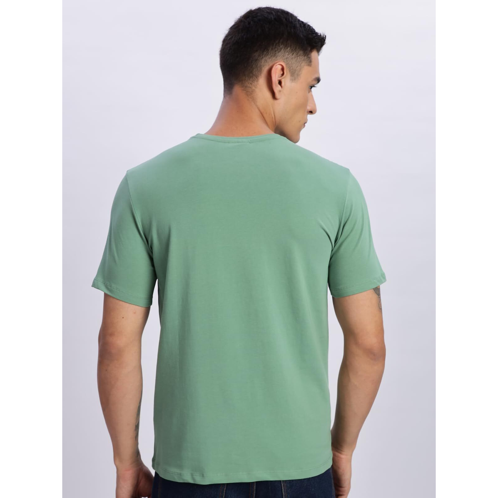 Adro 100% Cotton Lycra Tshirts For Men | Regular Fit T-Shirt | Printed T Shirt For Men | Round Neck Half Sleeve Tees | Tshirt For Man | R22-M-Nww-Pt-M Pista