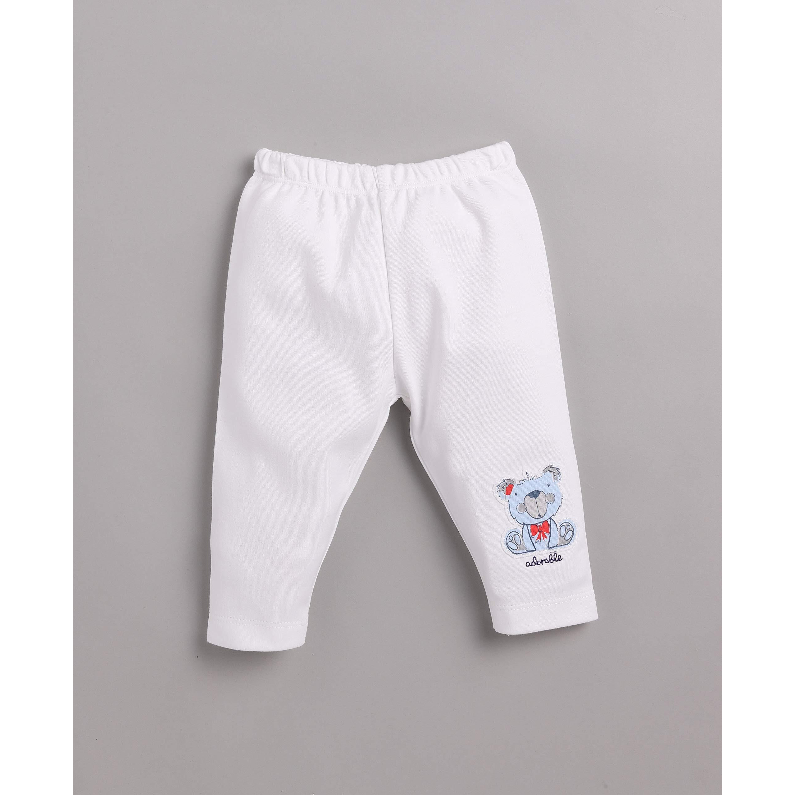 Baby Go 0-3M,3-6M,6-9M,9-12M 100% Pure Cotton Printed Pyjama For Baby Girls (Pack Of 3) White