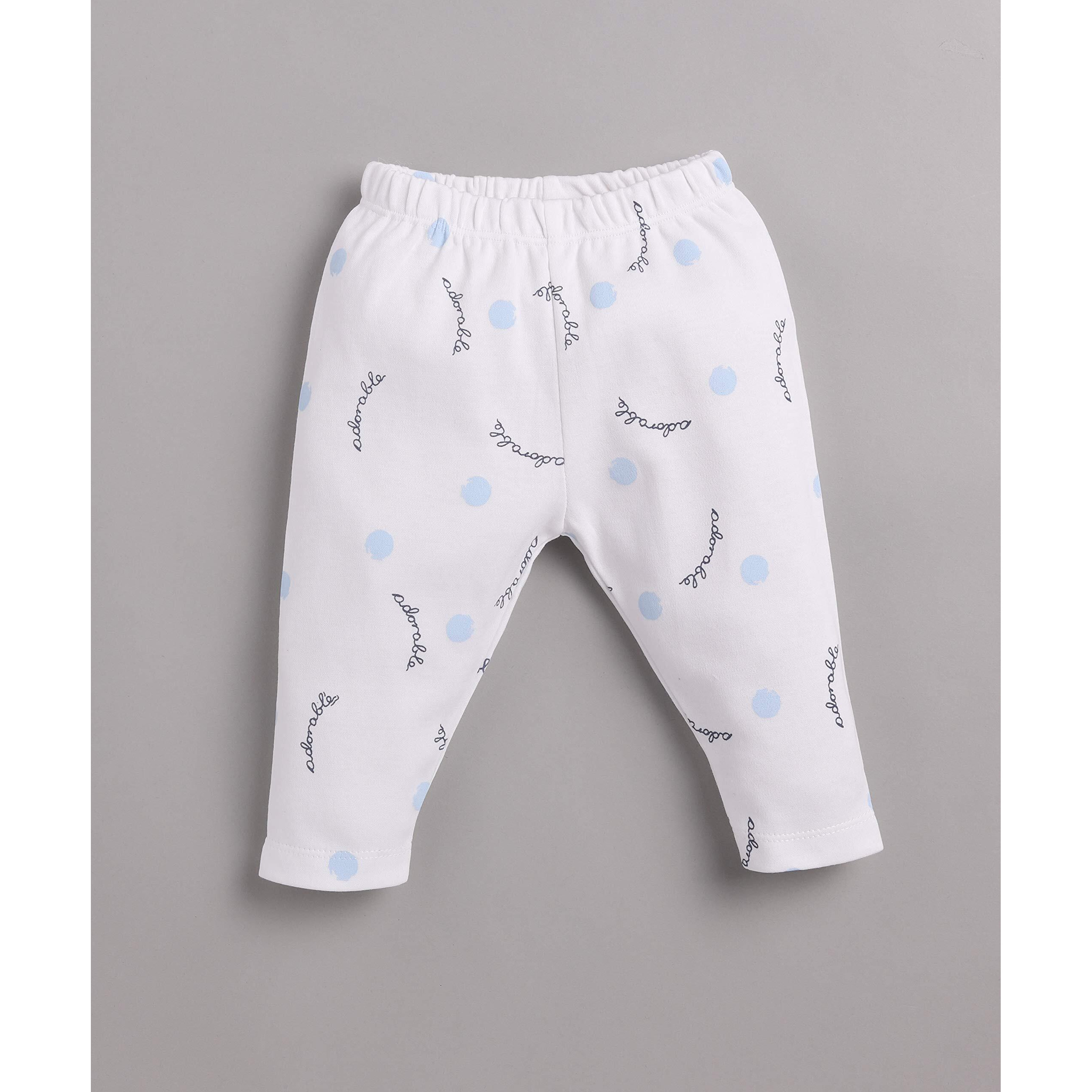 Baby Go 0-3M,3-6M,6-9M,9-12M 100% Pure Cotton Printed Pyjama For Baby Girls (Pack Of 3) White