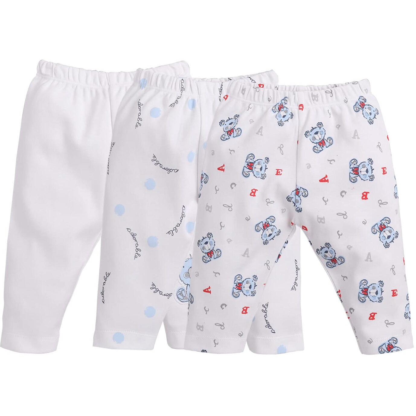 Baby Go 0-3M,3-6M,6-9M,9-12M 100% Pure Cotton Printed Pyjama For Baby Girls (Pack Of 3) White