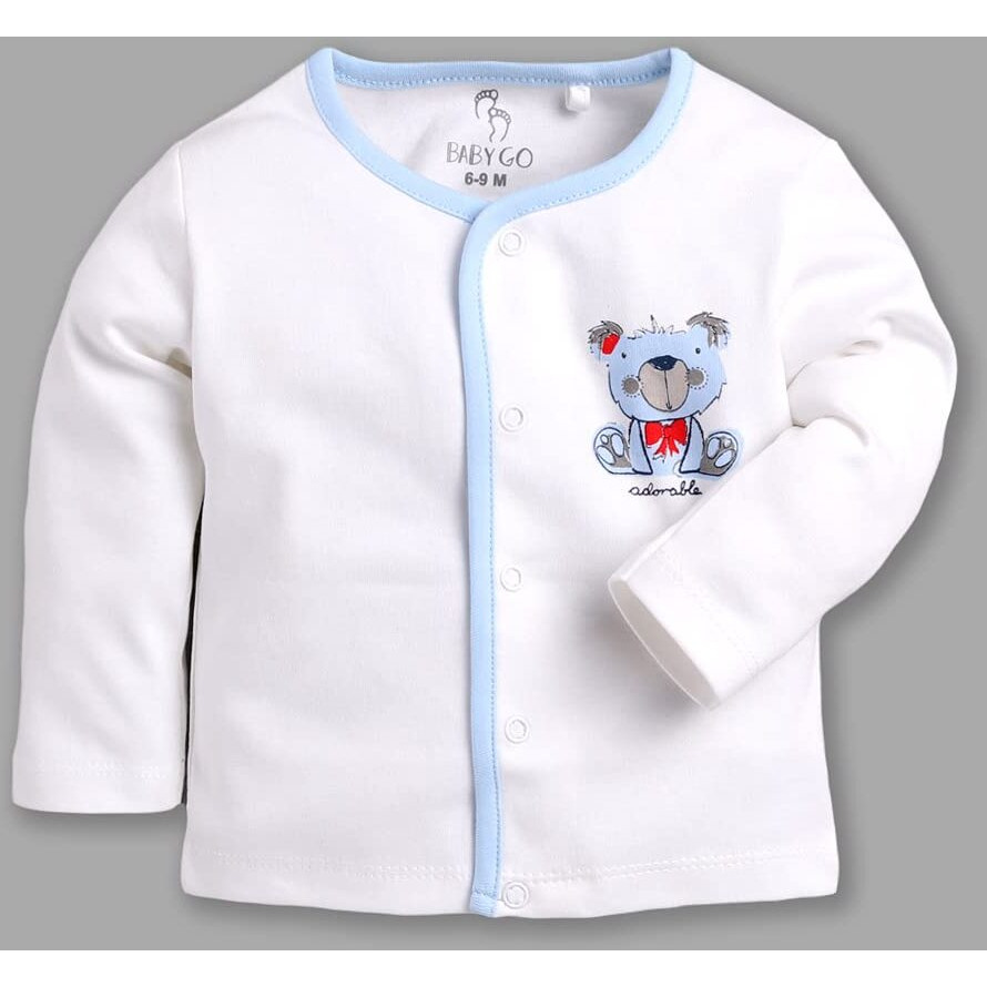 Baby Go Full Sleeve Clothing Set For Baby Boys & Girls | Baby T-Shirts |0-3M |White | Dailywear Infant Clothes | Pack Of 3