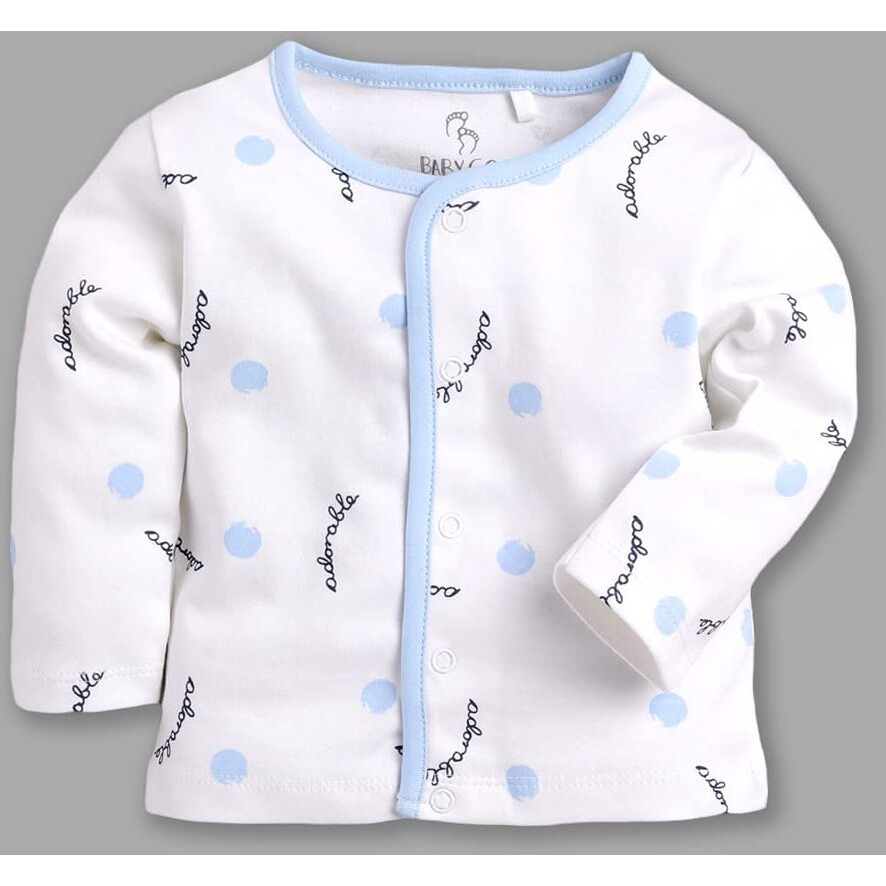 Baby Go Full Sleeve Clothing Set For Baby Boys & Girls | Baby T-Shirts |0-3M |White | Dailywear Infant Clothes | Pack Of 3