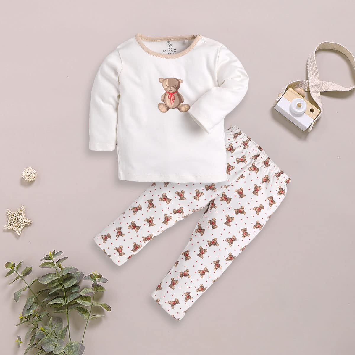 Baby Go 0-6M/6-12M/12-18M/18-24M Full Sleeves 100% Soft Cotton Clothing Set/Newborn Baby Dress For Baby Boys