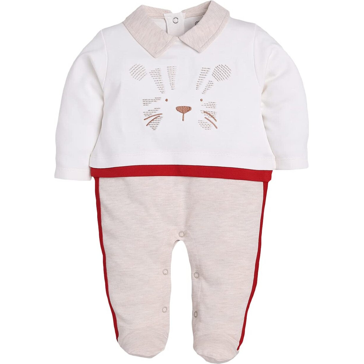 Baby Go 100% Pure Cotton Full Sleeves Rompers/Bodysuit/Sleepsuit In Red For Baby Boys (6-9 Months)