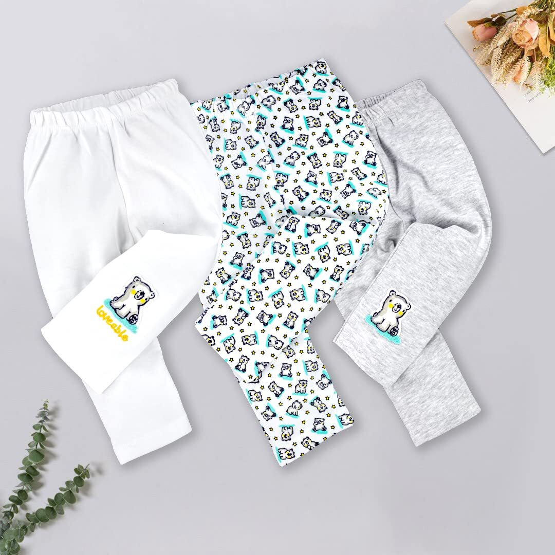 Baby Go 0-3M,3-6M,6-9M,9-12M 100% Pure Cotton Printed Pack Of 3 Pyjamas For Baby Girls