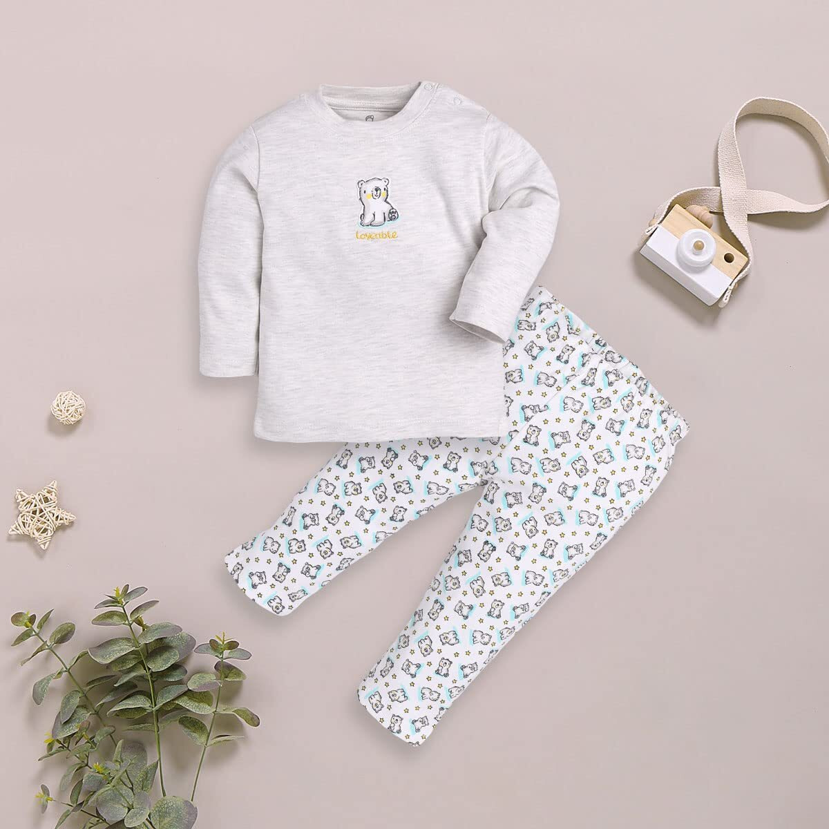 Baby Go 0-6M,6-12M,12-18M,18-24M Full Sleeves 100% Pure Cotton Clothing Set For Baby Girls, White, 18 Months-24 Months