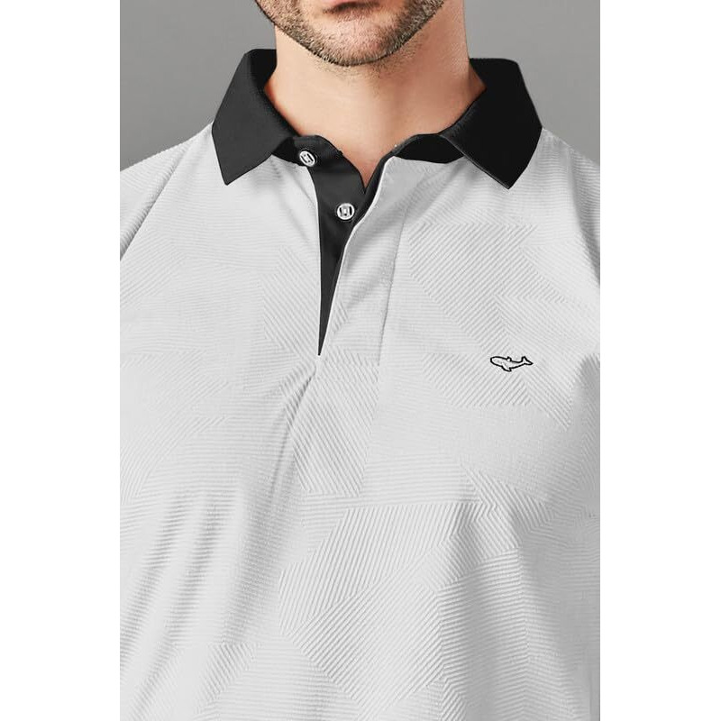 Be Active Men's Casual Polo Tshirt With Contrast Collar|| Tshirt For Men || Tshirt For Men Stylish || Tshirt For Men Polo (Ptp0001 1 L) Crystal White