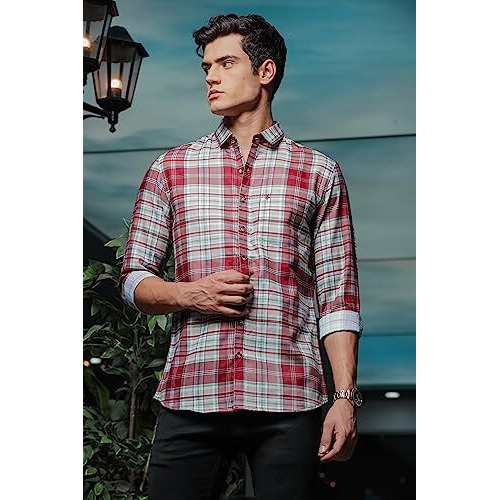 Be Active Men Cotton Stylish Casual Checks Regular Fit Shirt Cch0162-5-M Red