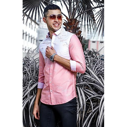 Be Active Men's Casual 100% Cotton Printed Shirt || Casual Shirts For Men || Men Casual Shirt || Casual Wear Shirts (Cpr0115-3-L) Red