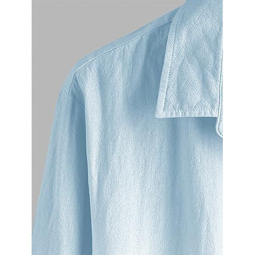 Be Active Men's Casual Linen Blend Ombre Faded Regular Fit Shirt || Casual Shirts For Men || Men Casual Shirt || Casual Wear Shirts (Cpr0156-3-Xxl) Oceanic Blue