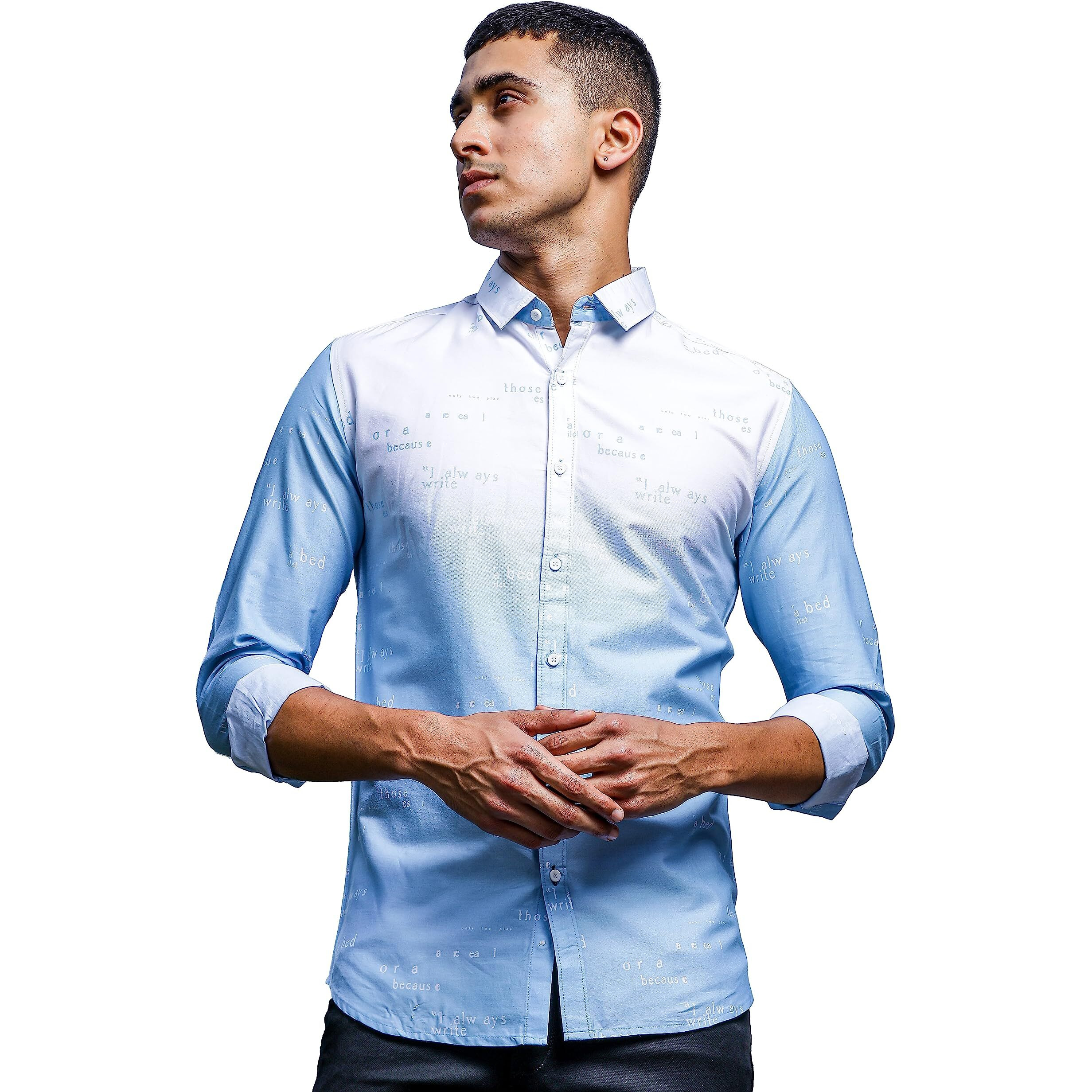 Be Active Men's Casual 100% Cotton Printed Shirt || Casual Shirts For Men || Men Casual Shirt || Casual Wear Shirts (Cpr0115-2-M) Blue