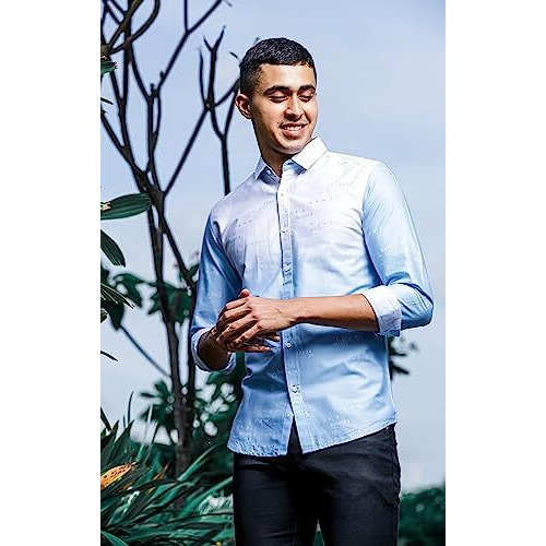 Be Active Men's Casual 100% Cotton Printed Shirt || Casual Shirts For Men || Men Casual Shirt || Casual Wear Shirts (Cpr0115-2-M) Blue