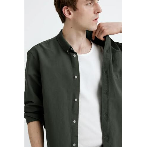 Be Active Men's Casual Pure Cotton Regular Fit Solid Shirt || Casual Shirts For Men || Men's Casual Shirt || Casual Wear Shirts (Rf0020 21 M) Olive Green