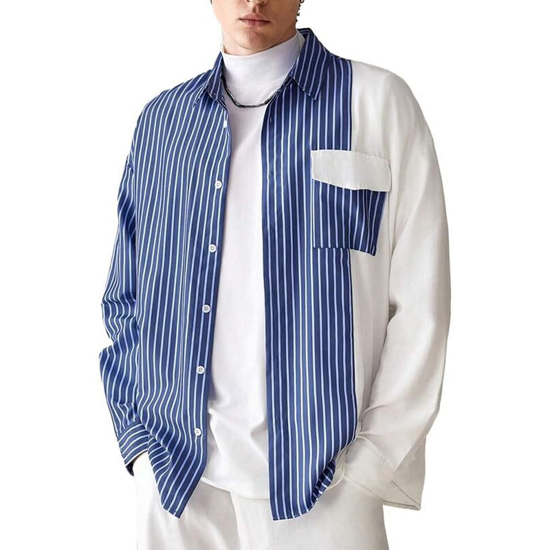 Be Active Men's Casual Cotton Blend Stripes Shirt || Casual Shirts For Men || Men Casual Shirt || Casual Wear Shirts (Rf0032 0 S) Navy Blue