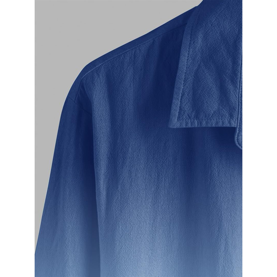 Be Active Men's Casual Linen Blend Regular Fit Ombre Faded Shirt || Casual Shirts For Men || Men's Casual Shirt || Casual Wear Shirts (Cpr0156-4-Xxl) Navy Blue