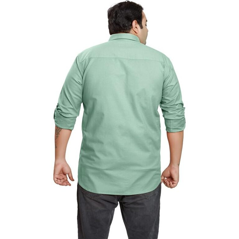 Be Active Men's Casual 100% Cotton Solid Plus Size Shirt || Plus Size Shirts For Men || Casual Plus Size Shirt || Casual Wear Shirts (N-Rfbg0015 25 3Xl) Pastel Green