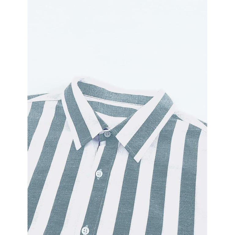 Be Active Men's Casual Linen Blend Stripes Shirt || Casual Shirts For Men || Men Casual Shirt || Casual Wear Shirts (Rf0024 10 Xl) Turquoise