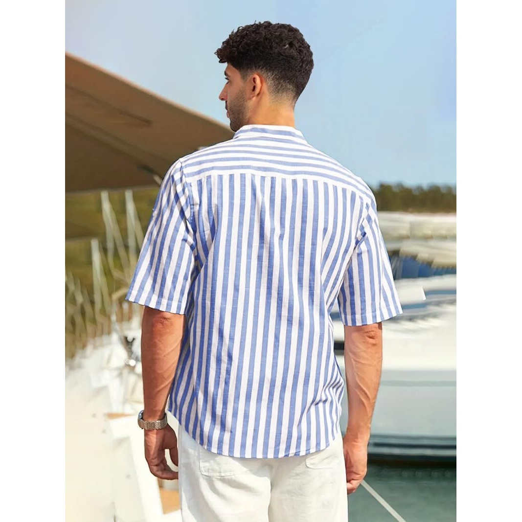 Be Active Men Cotton Regular Fit Shirt (Rf0039_Blue, Small)