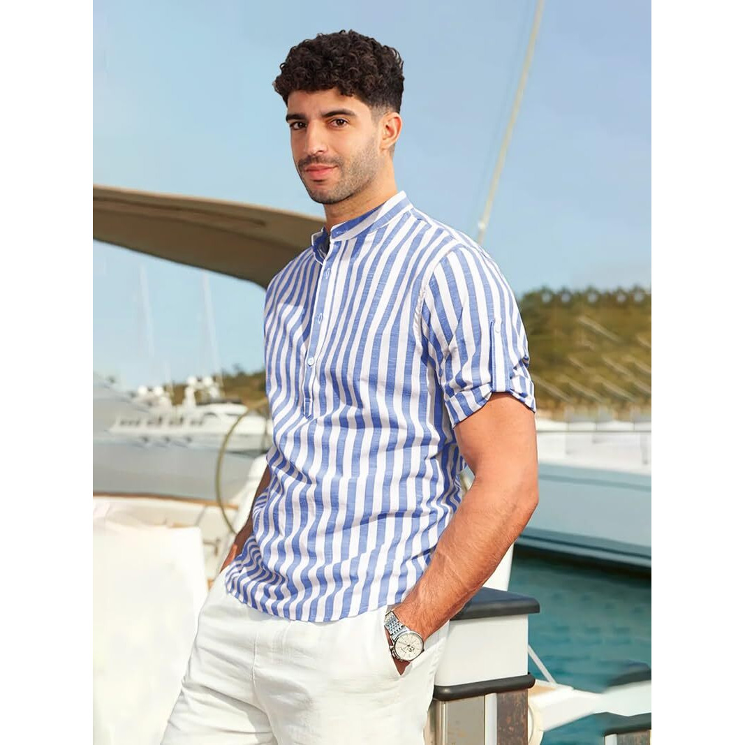 Be Active Men Cotton Regular Fit Shirt (Rf0039_Blue, Small)