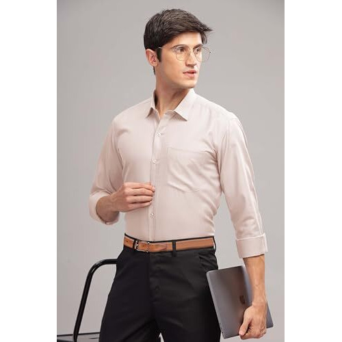 Be Active Men Cotton Solid Regular Fit Shirt (Rf0005_Off White M)