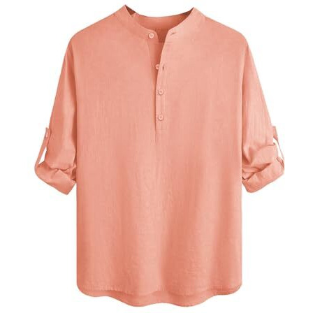 Be Active Casual Shirts For Men|| Linen Summer Breathable Shirts|| Mens Shirt Casual With Chinese Collar -Rf0016_12_S Cream