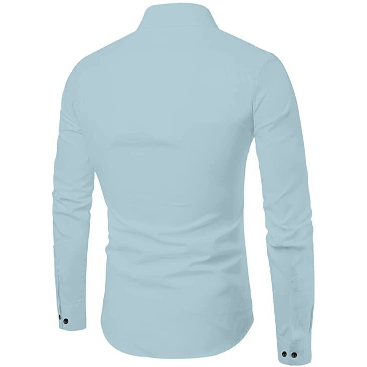 Bellstone Men Cotton Solid Regular Fit Shirt (B-8200_Aqua, 38)