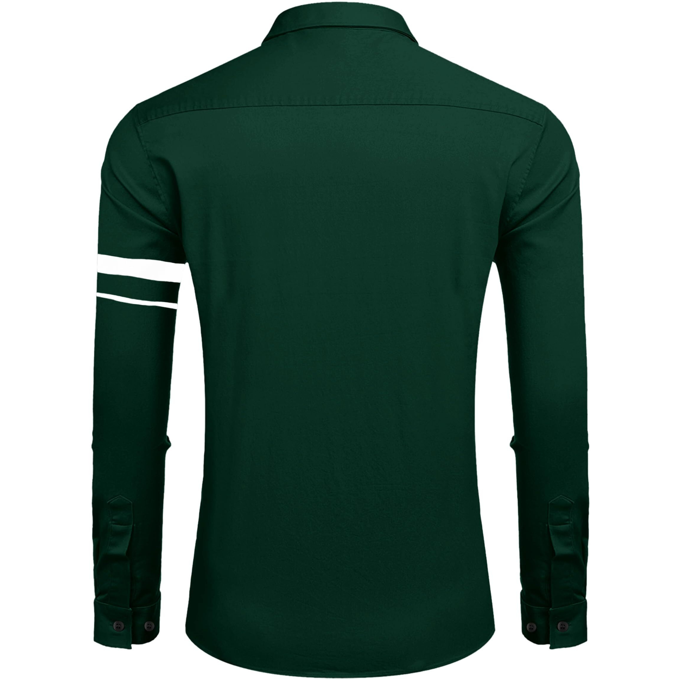 Bellstone Men Striped Casual Men's Solid Cotton Blend Full Sleeve Casual Spread Shirt (42, Dark Green)