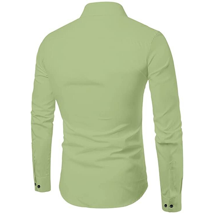 Bellstone Men's Solid Regular Fit Shirt (B-8200_Light Green