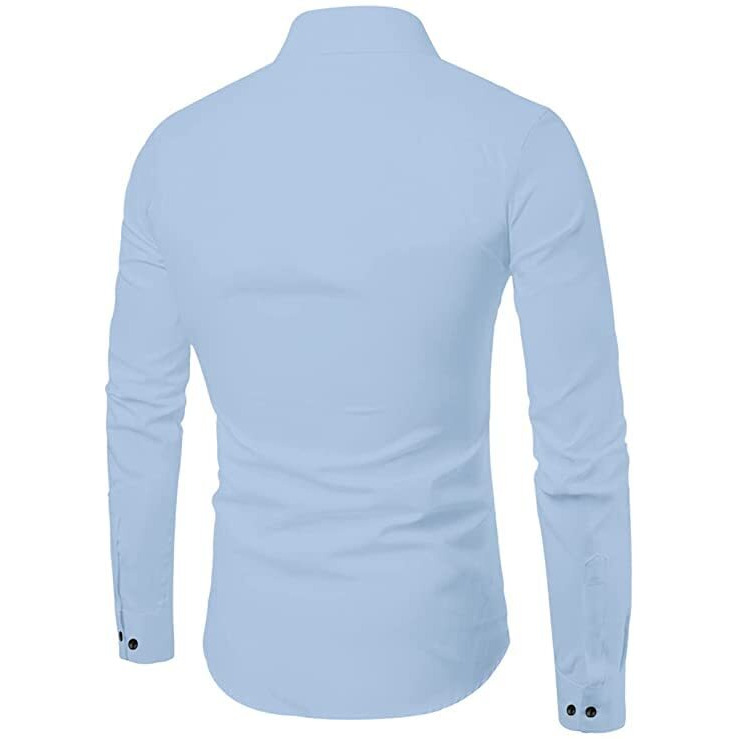 Bellstone Men Solid Cotton Full Sleeves Casual Shirt For Men Stylish Latest (44, Sky Blue)