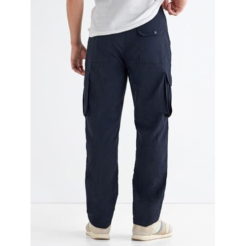 Bewakoof Men's Solid Regular Fit Nylon Pant_648644_Blue_28