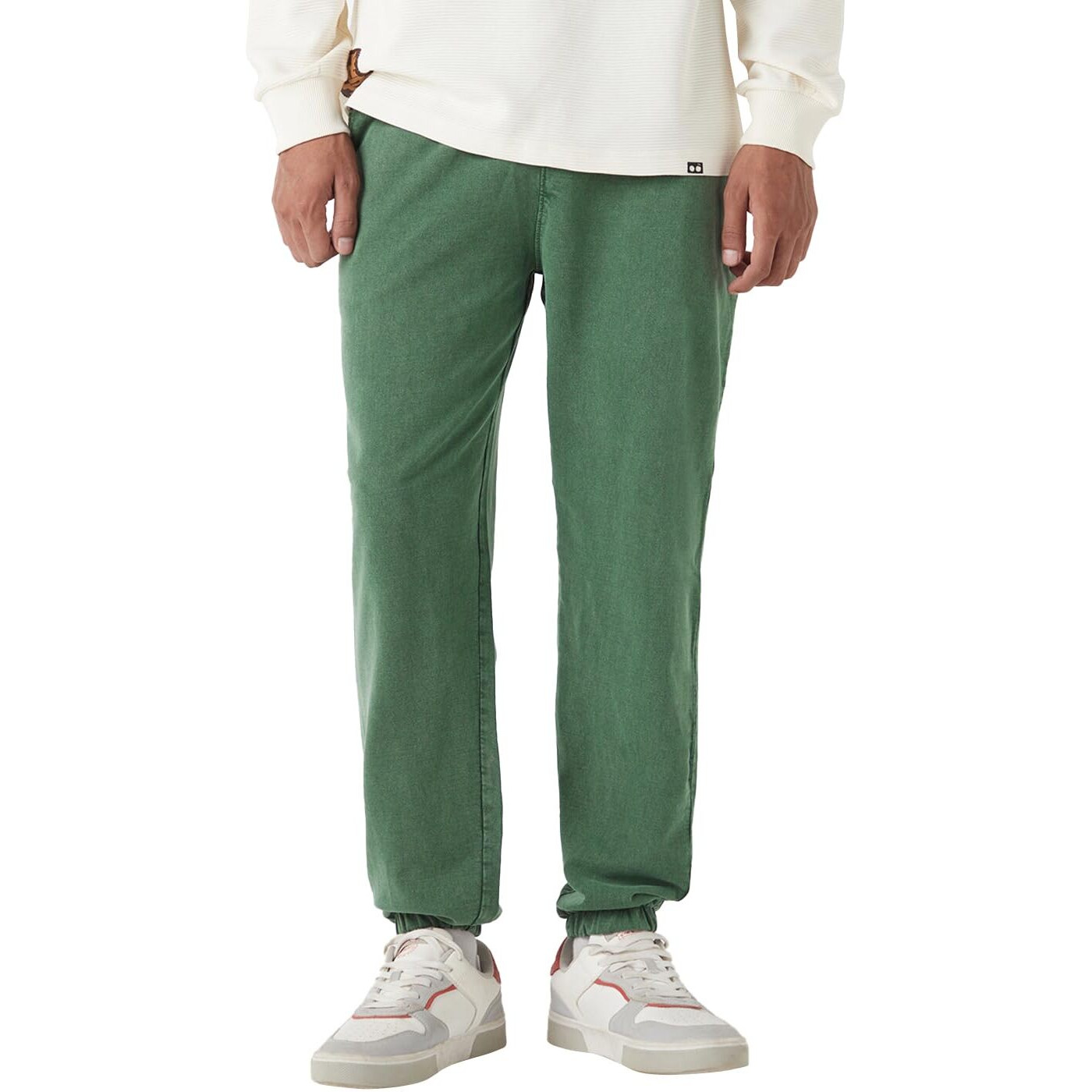 Bewakoof Air 1.0 Men's Solid Oversized Fit Cotton Terry Joggers_646423_Green_Xl