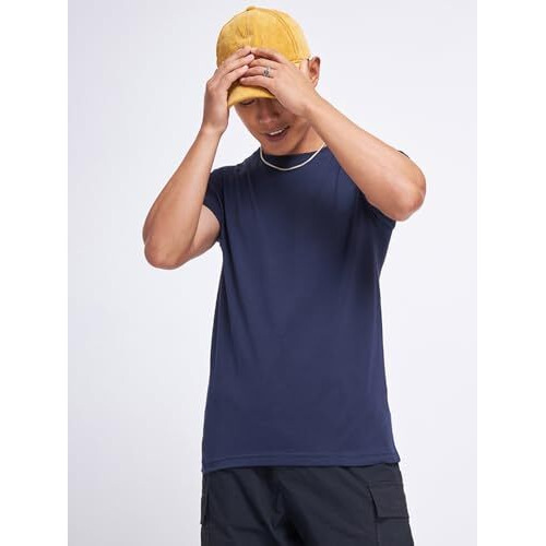 Bewakoof Men's Solid Regular Fit Half Sleeve Round Neck Cotton T-Shirt (Pack Of 2)_A3-115-608241_Blue & Green_2Xl