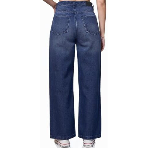 Bewakoof Women's Solid Straight Fit Cotton Jeans_625164_Blue_34