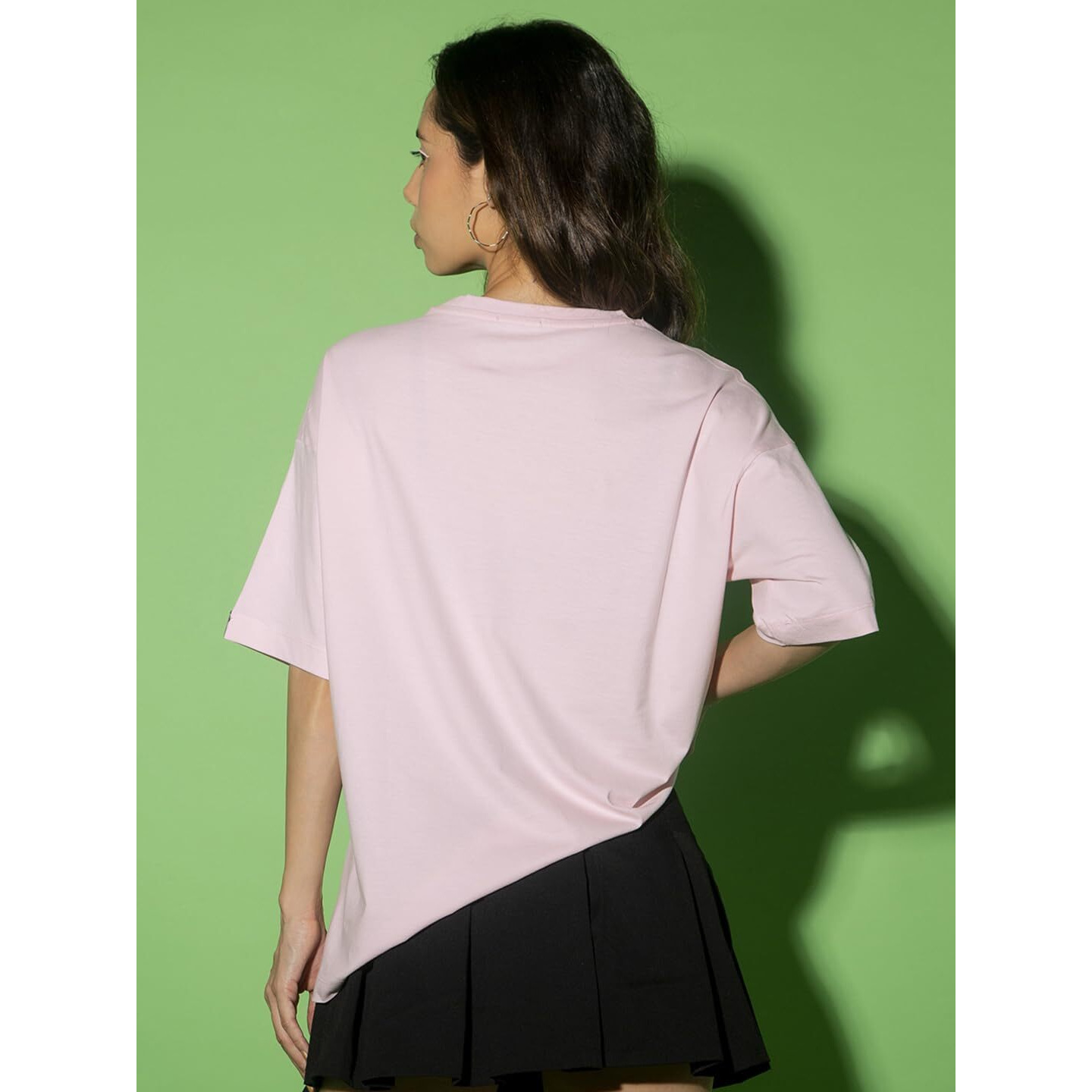 Bewakoof Women's Party Planning Committee Graphic Print Cotton T-Shirt- Oversized Fit, Round Neck, Half Sleeves 585749_Pink_Xs