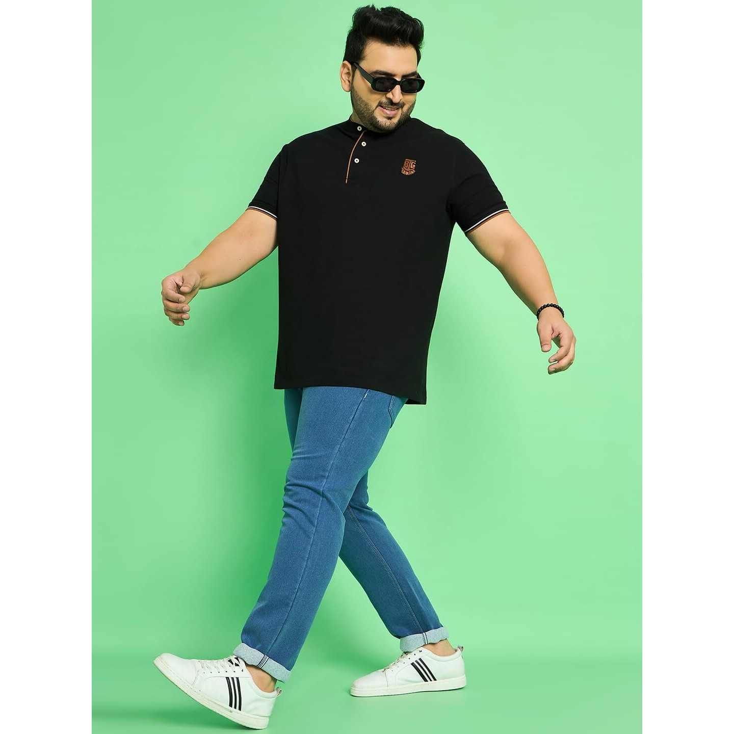 Bigbanana Men's Plus Size Solid Blue Jeans(Jorge,Blue,2Xl)