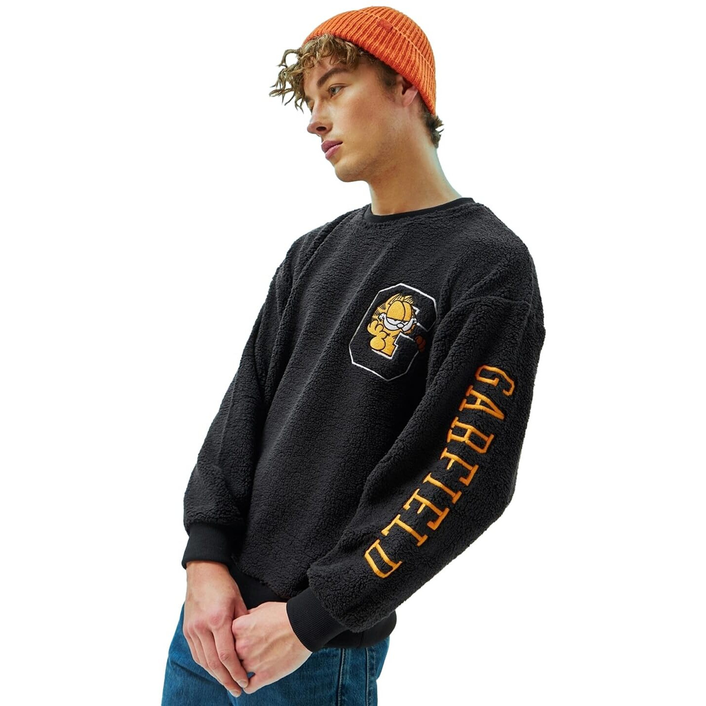 Bewakoof Men's Graphic Printed Oversized Sweatshirt_596789_Black_M