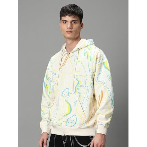 Bewakoof Heavy Duty 1.0 Men's Aop Oversized Fit Full Sleeve Fleece Hoodies