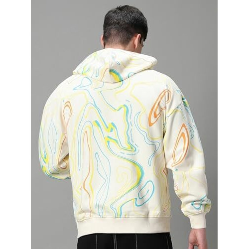 Bewakoof Heavy Duty 1.0 Men's Aop Oversized Fit Full Sleeve Fleece Hoodies