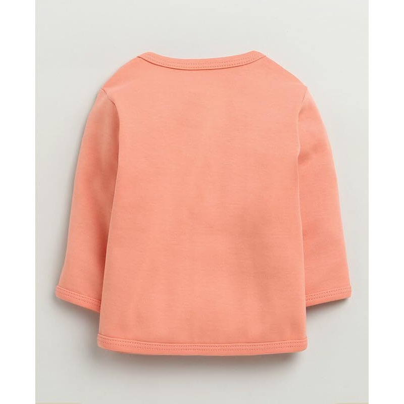 Bumzee Baby Boys Cotton Full Sleeves Jabla & Pyjama Set Peach & White - 0-3 Months (Peb10228B-Pch)