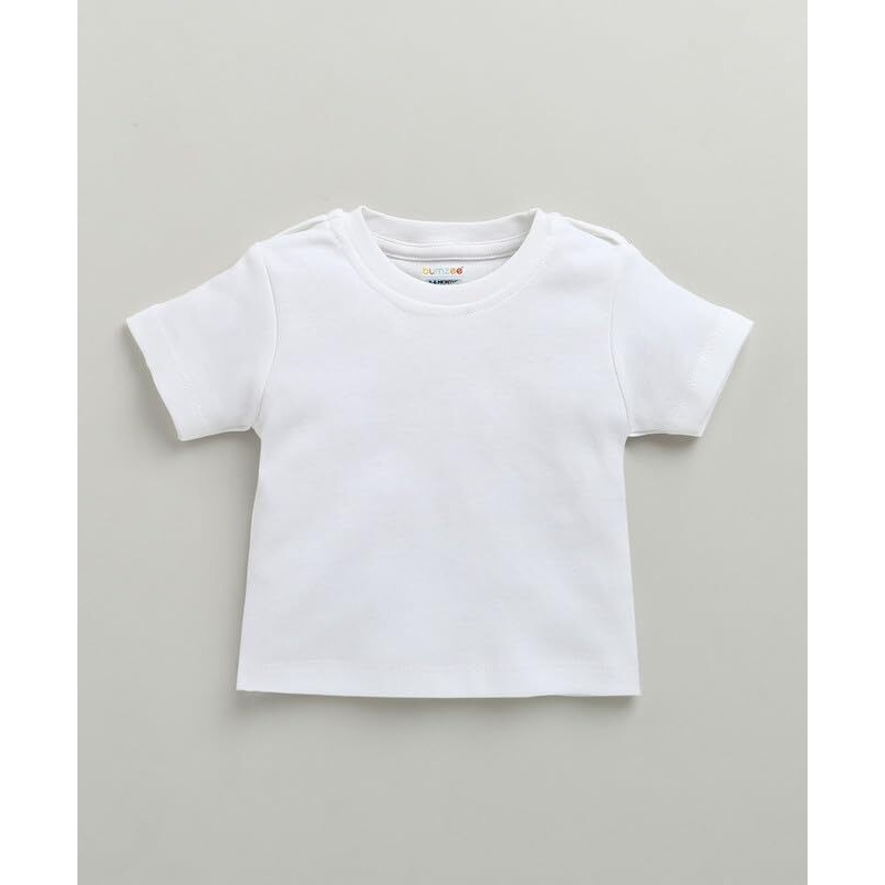 Bumzee Baby Boys Cotton Half Sleeves Dungaree Set Yellow & White - 0-3 Months (Peb10211B-Ylw)