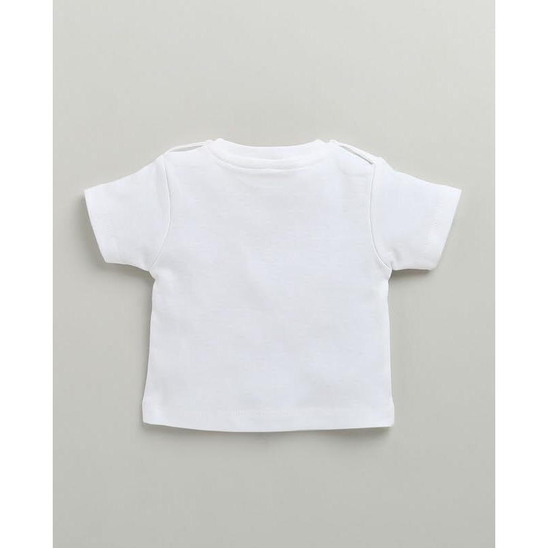 Bumzee Baby Boys Cotton Half Sleeves Dungaree Set Yellow & White - 0-3 Months (Peb10211B-Ylw)