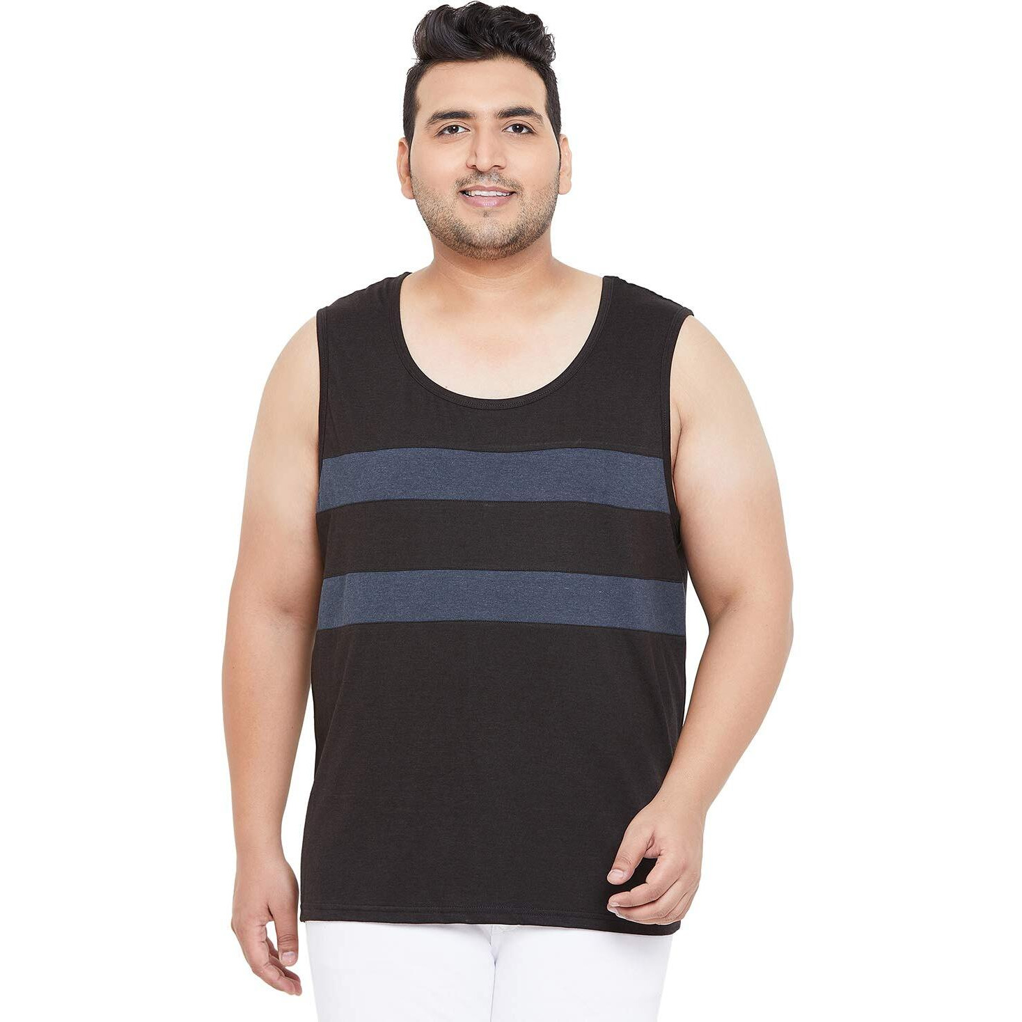 Bigbanana Plus Size Men's Cotton Vest (Archer,Black,2Xl)
