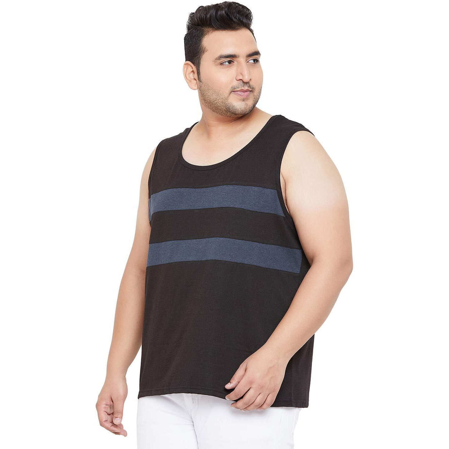Bigbanana Plus Size Men's Cotton Vest (Archer,Black,2Xl)