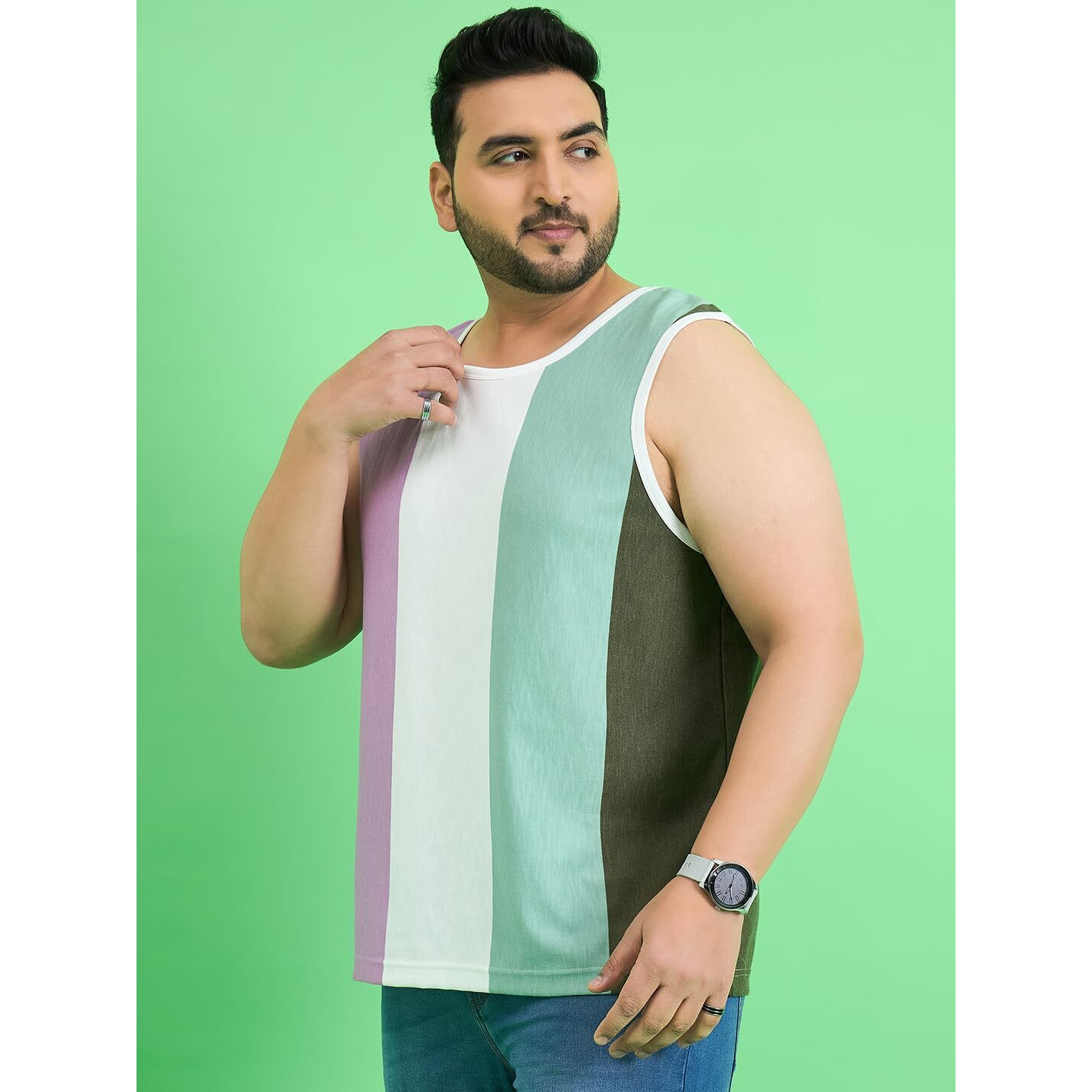 Bigbanana Plus Size Men's Regular Fit Colorblock Vest (Epicure,Multicolor,3Xl)