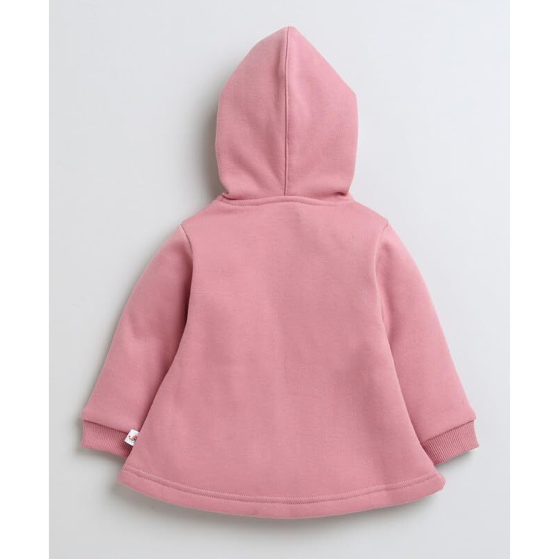 Bumzee Pink & Off White Girls Full Sleeves Fleece Winter Wear Set Age - 3-6 Months (Peb9836B-Pnk.Owt)