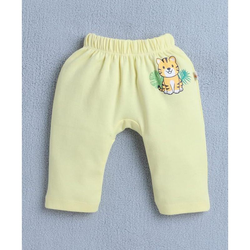Bumzee Baby Boys Cotton Diaper Pants/Leggings/Pyjamas Pack Of 2 Yellow & Sky Blue - 3-6 Months (Peb10540C-Ylw)