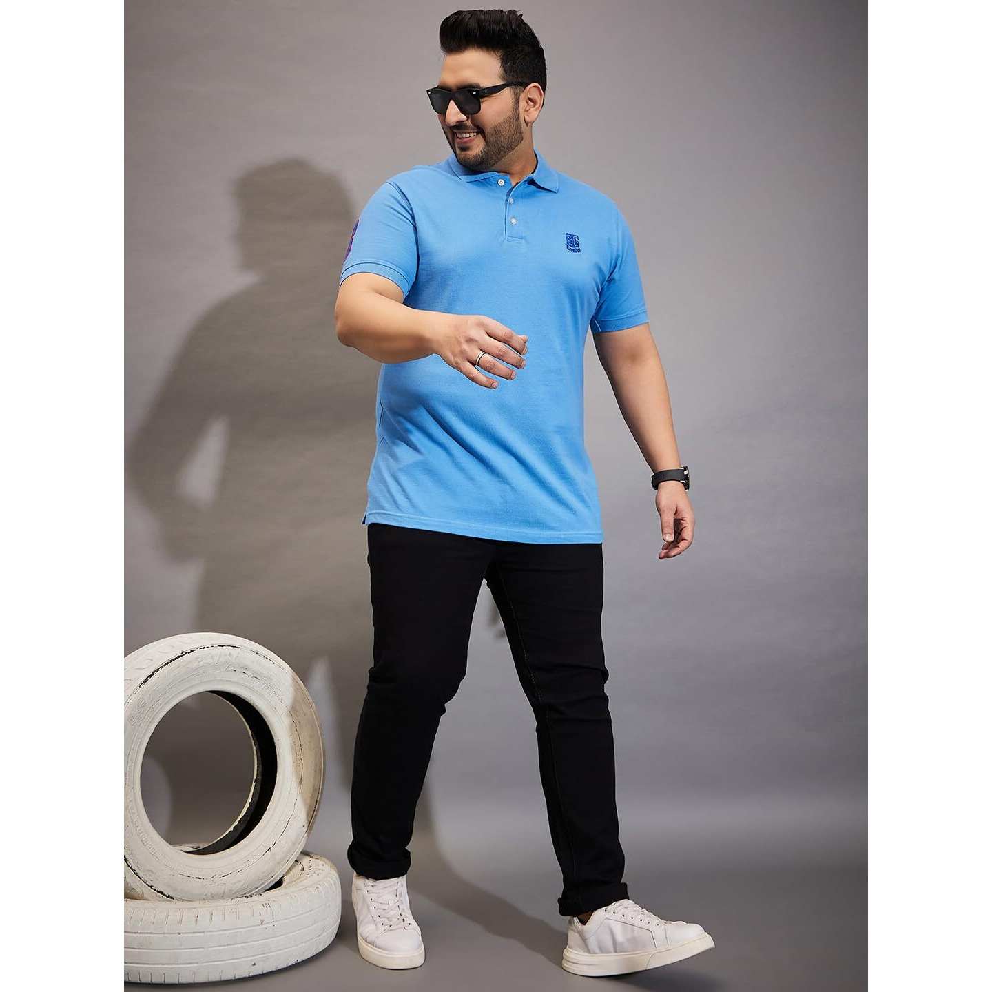 Bigbanana Plus Size Men's Regular Fit Solid Jeans (Zenith,Black,5Xl)