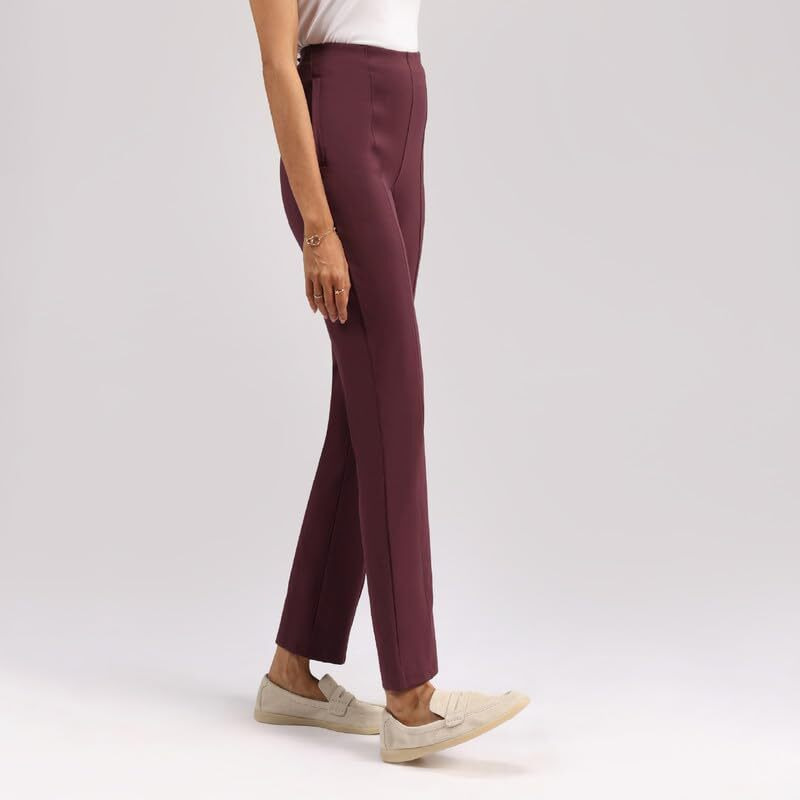 Blissclub Women's Straight Pants (Ultimatestraight_Purple_Prachi Rebel
