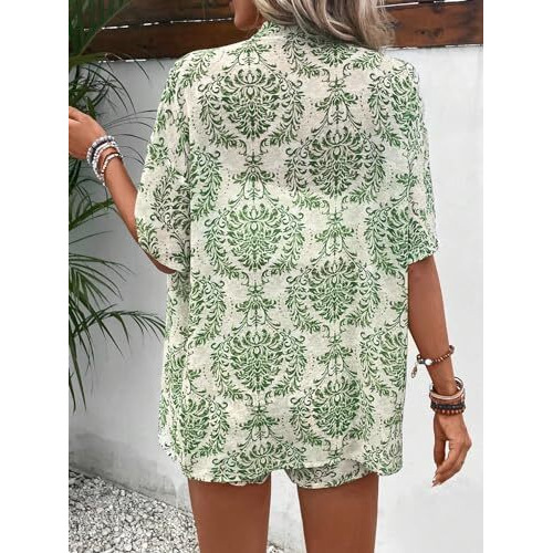 Litzo Beach Dresses For Women Co Ord Set 2 Piece Dress Shirt And Short Beach Wear For Women || Summer Dress (L-85-Xl)